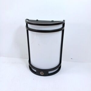 Modern Black Outdoor Wall Sconce Motion Sensor Solar Powered Exterior Light 10"